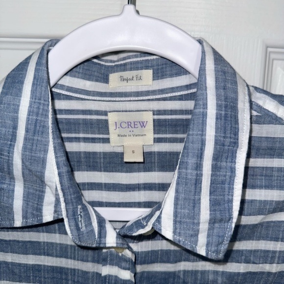 J Crew Womens Perfect Shirt Striped Button Down Shirt Size M - Picture 8 of 8